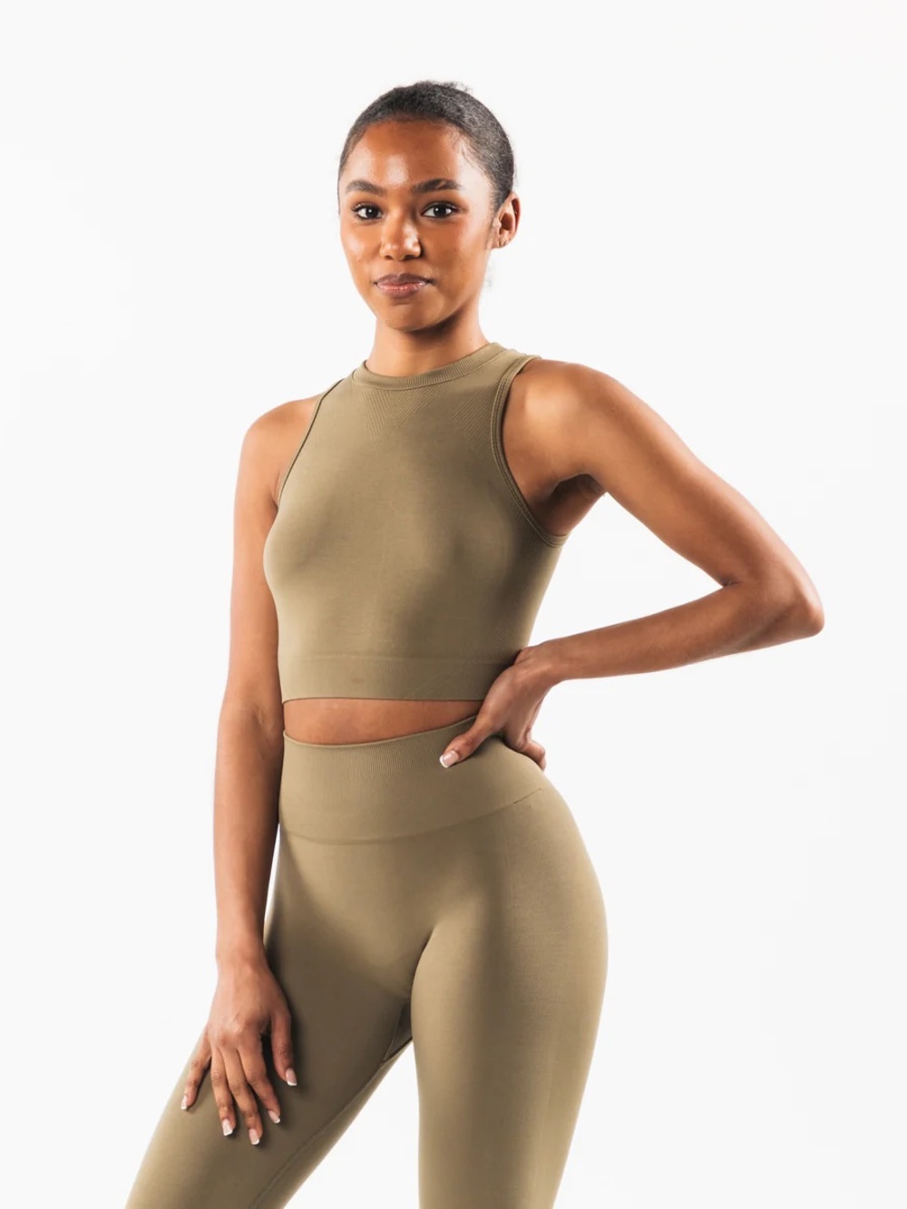 Alphalete Stratus Seamless Cropped Tank - Willow